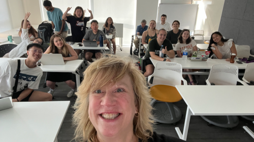 Susan Simon with Students