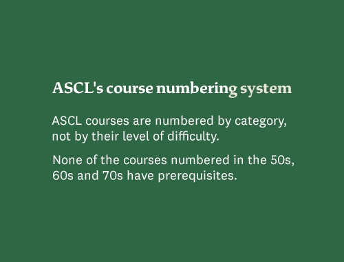 ASCL's course numbering system