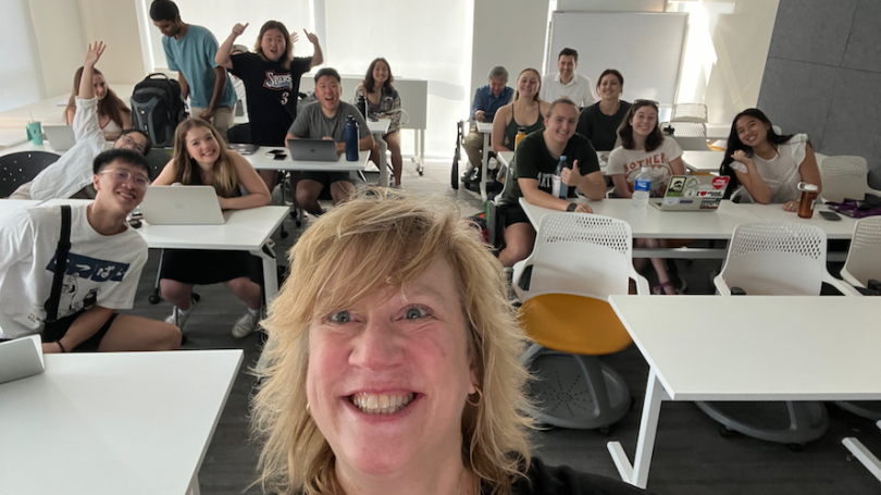 Susan Simon with Students